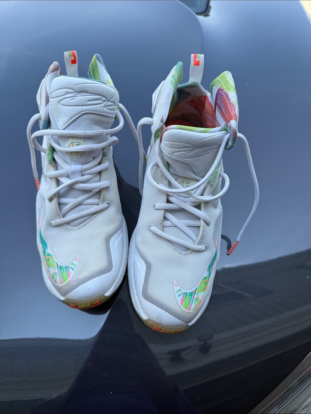 Nike Kids' White Multicolor High-Top Sneakers